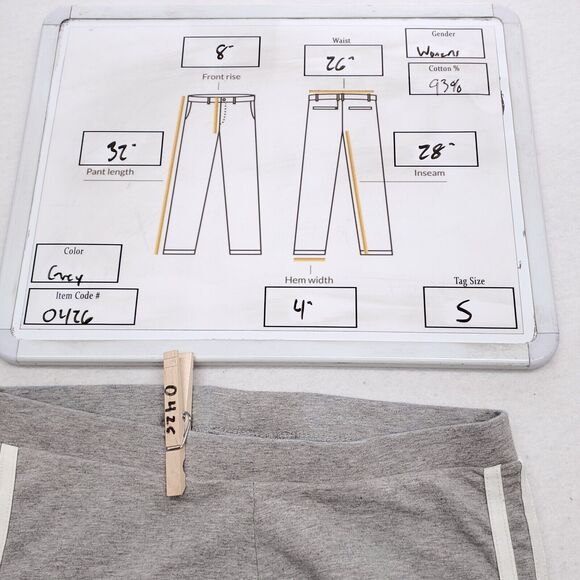 Adidas Drawstring Athletic Running Workout Track Pants Womens Size S Gray White - Picture 8 of 8